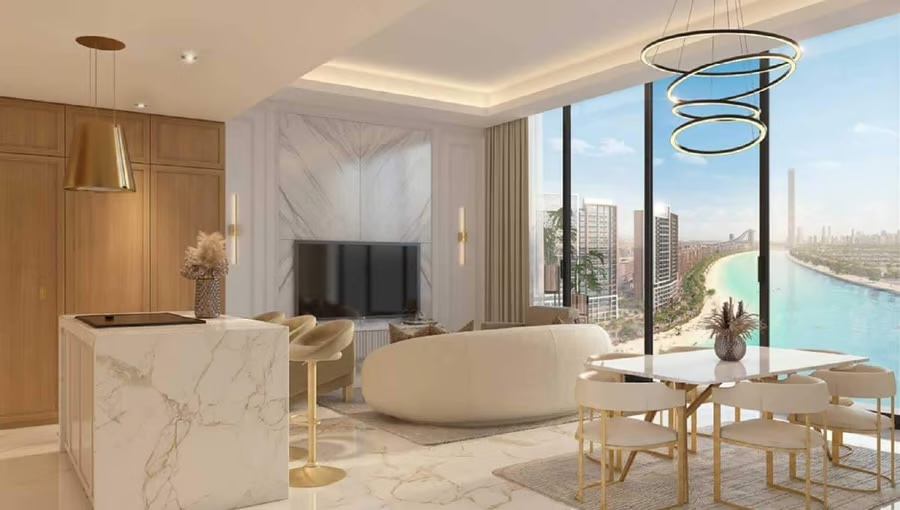 Burj Azizi — közelkép naplemente